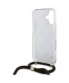 Guess Crossbody Cord 4G Print Case with Lanyard for iPhone 16 - Brown