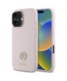 Guess Silicone Logo Strass 4G case for iPhone 16 - light pink