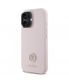 Guess Silicone Logo Strass 4G case for iPhone 16 - light pink