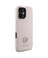 Guess Silicone Logo Strass 4G case for iPhone 16 - light pink