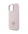 Guess Silicone Logo Strass 4G case for iPhone 16 - light pink