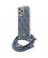 Guess Crossbody Cord 4G Print Case for iPhone 16 Pro Max - Blue