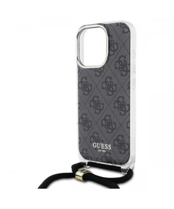 Guess Crossbody Cord 4G Print Case for iPhone 16 Pro Max - Black