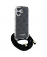 Guess Crossbody Cord 4G Print Case for iPhone 16 Pro Max - Black