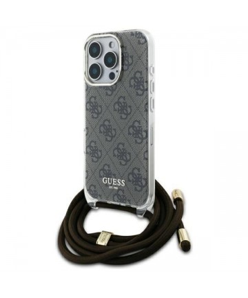 Guess Crossbody Cord 4G Print Case for iPhone 16 Pro Max - Brown