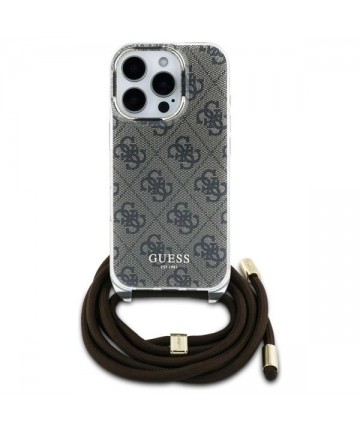 Guess Crossbody Cord 4G Print Case for iPhone 16 Pro Max - Brown