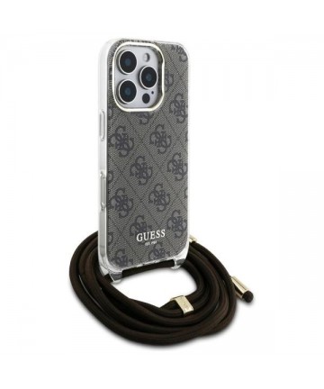 Guess Crossbody Cord 4G Print Case for iPhone 16 Pro Max - Brown