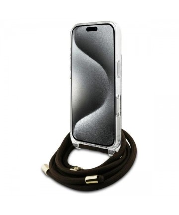 Guess Crossbody Cord 4G Print Case for iPhone 16 Pro Max - Brown