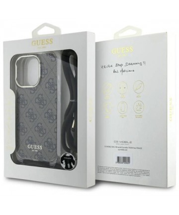 Guess Crossbody Cord 4G Print Case for iPhone 16 Pro Max - Brown