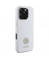 Guess Silicone Logo Strass 4G Case for iPhone 16 Pro Max - White