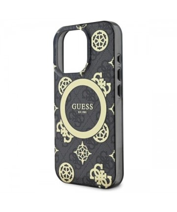 Guess IML Peony On 4G Background MagSafe case for iPhone 16 Pro - black