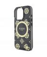 Guess IML Peony On 4G Background MagSafe case for iPhone 16 Pro - black