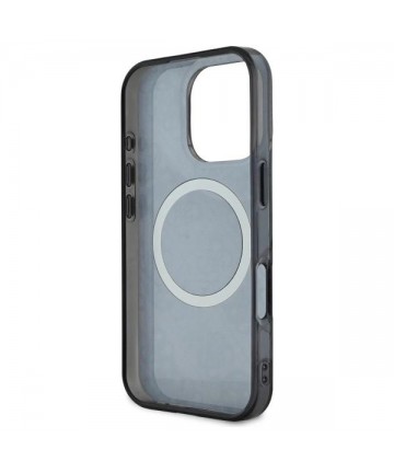 Guess IML Peony On 4G Background MagSafe case for iPhone 16 Pro - black
