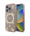 Guess IML Peony On 4G Background MagSafe Case for iPhone 16 Pro - Pink
