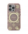 Guess IML Peony On 4G Background MagSafe Case for iPhone 16 Pro - Pink