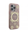 Guess IML Peony On 4G Background MagSafe Case for iPhone 16 Pro - Pink