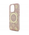 Guess IML Peony On 4G Background MagSafe Case for iPhone 16 Pro - Pink