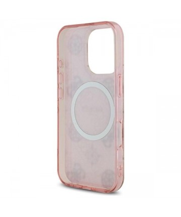 Guess IML Peony On 4G Background MagSafe Case for iPhone 16 Pro - Pink