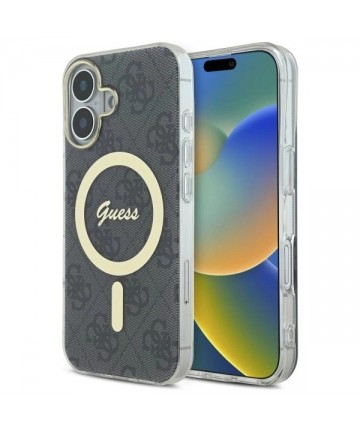 Guess IML 4G MagSafe Case for iPhone 16 Plus - Black
