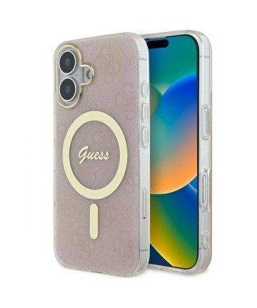 Guess IML 4G MagSafe iPhone 16 Plus Case - Pink
