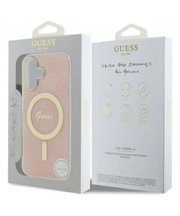 Guess IML 4G MagSafe iPhone 16 Plus Case - Pink