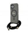 Guess Crossbody Cord Script MagSafe iPhone 16 Case - Black