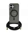 Guess Crossbody Cord Script MagSafe iPhone 16 Case - Black