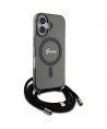 Guess Crossbody Cord Script MagSafe iPhone 16 Case - Black