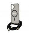 Guess Crossbody Cord Script MagSafe iPhone 16 Case - Black