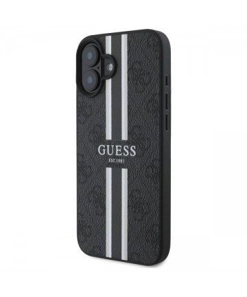 Guess 4G Printed Stripes MagSafe case for iPhone 16 - black