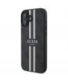 Guess 4G Printed Stripes MagSafe case for iPhone 16 - black