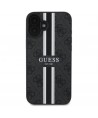 Guess 4G Printed Stripes MagSafe case for iPhone 16 - black