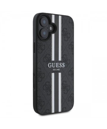 Guess 4G Printed Stripes MagSafe case for iPhone 16 - black