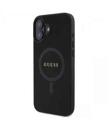 Guess Saffiano Classic Logo MagSafe case for iPhone 16 - black