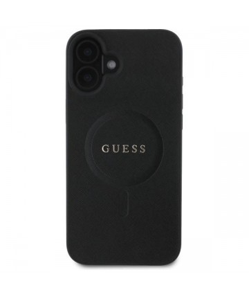 Guess Saffiano Classic Logo MagSafe case for iPhone 16 - black
