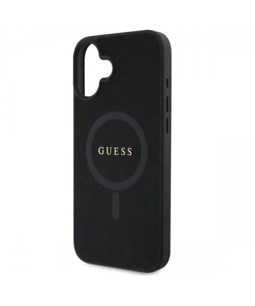 Guess Saffiano Classic Logo MagSafe case for iPhone 16 - black