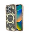 Guess IML Peony On 4G Background MagSafe Case for iPhone 16 Pro Max - Brown