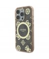 Guess IML Peony On 4G Background MagSafe Case for iPhone 16 Pro Max - Brown