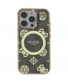 Guess IML Peony On 4G Background MagSafe Case for iPhone 16 Pro Max - Brown