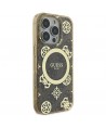 Guess IML Peony On 4G Background MagSafe Case for iPhone 16 Pro Max - Brown