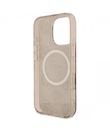 Guess IML Peony On 4G Background MagSafe Case for iPhone 16 Pro Max - Brown