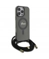 Guess Crossbody Cord Script MagSafe Case for iPhone 16 Pro Max - Black