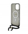Guess Crossbody Cord Script MagSafe Case for iPhone 16 Pro Max - Black
