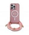 Guess Crossbody Cord Script MagSafe Case for iPhone 16 Pro Max - Pink
