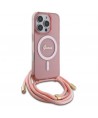 Guess Crossbody Cord Script MagSafe Case for iPhone 16 Pro Max - Pink