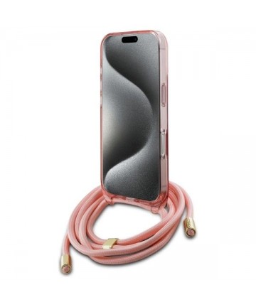 Guess Crossbody Cord Script MagSafe Case for iPhone 16 Pro Max - Pink