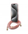 Guess Crossbody Cord Script MagSafe Case for iPhone 16 Pro Max - Pink