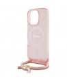 Guess Crossbody Cord Script MagSafe Case for iPhone 16 Pro Max - Pink