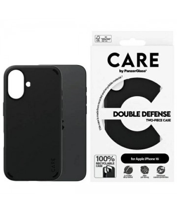 CARE by PanzerGlass Feature Double Defense Case for iPhone 16 - Black