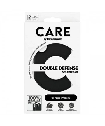 CARE by PanzerGlass Feature Double Defense Case for iPhone 16 - Black